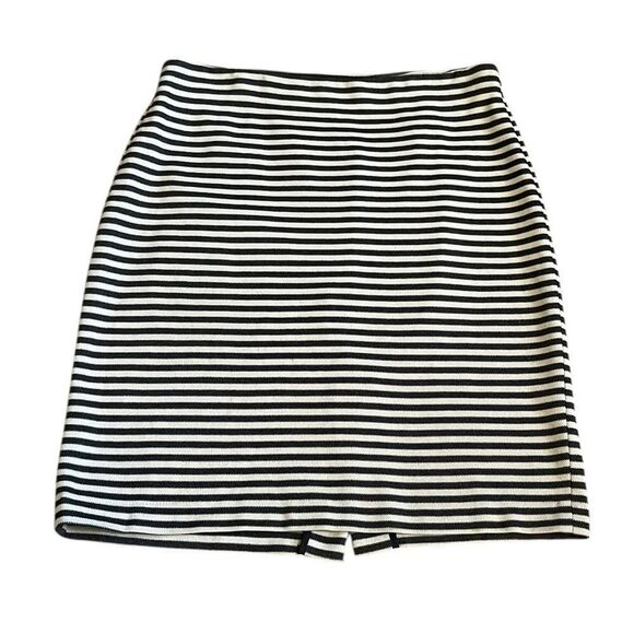 Talbots Black and Cream Striped Skirt, Size 12 - Picture 1 of 7